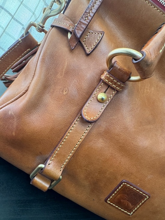Dooney & Bourke Original Large Florentine Leather Satchel Natural - Picture 14 of 16